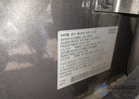 2023 Audi Q7 Premium 45 Tfsi Quattro Tiptronic z USA, uszkodzony, nr VIN WA1ACBF7XPD011614